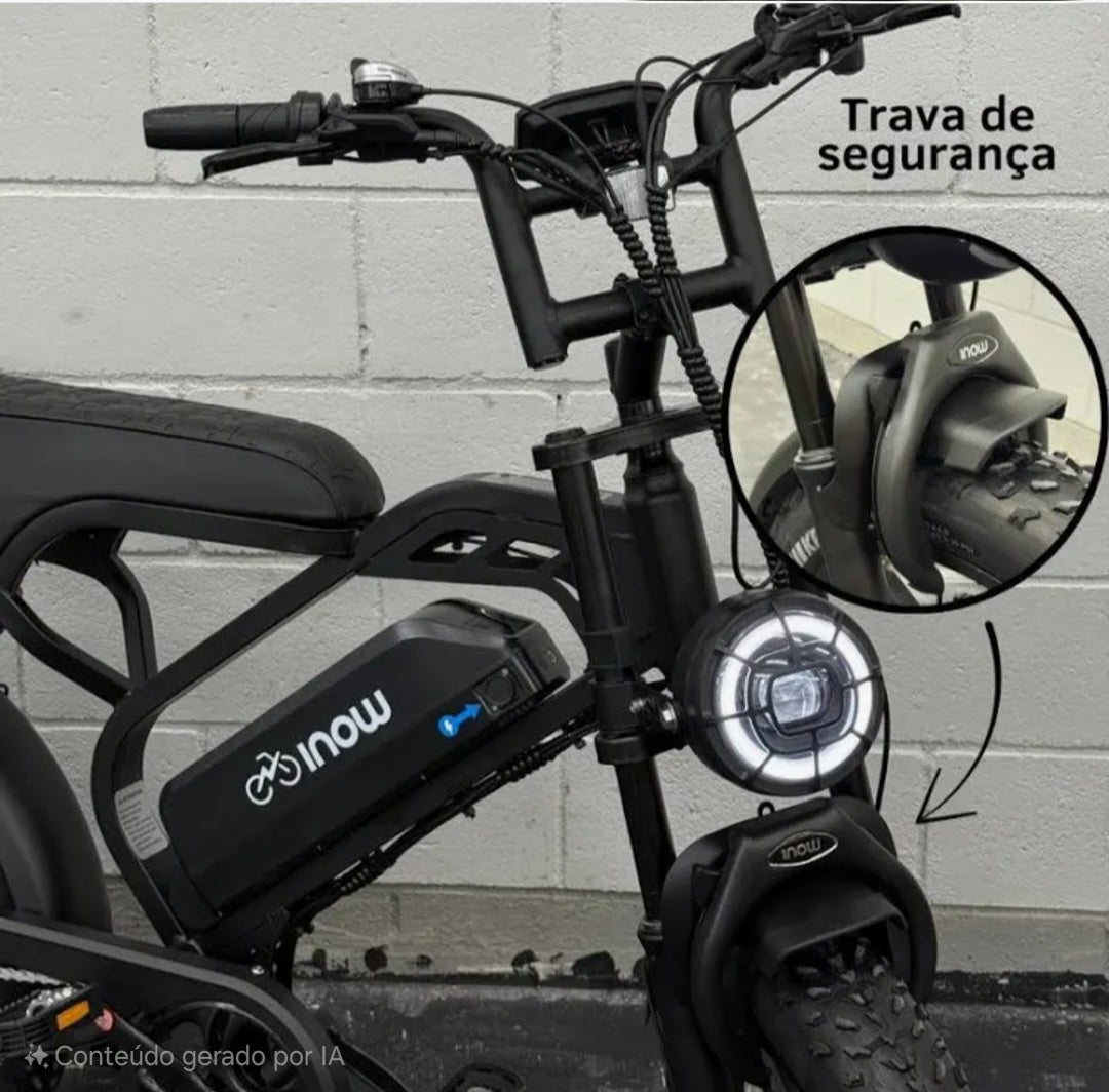 Inow V40 Pro 🚲 Bicicleta Elétrica Lançamento | Potência 1000W | Trava de Pneu + NFC | Pneus 20x4.0 | Design Premium | Envio Rápido