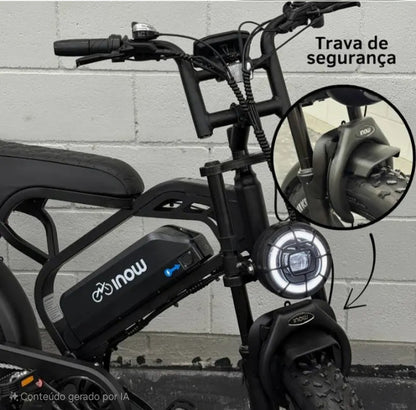 Inow V40 Pro 🚲 Bicicleta Elétrica Lançamento | Potência 1000W | Trava de Pneu + NFC | Pneus 20x4.0 | Design Premium | Envio Rápido
