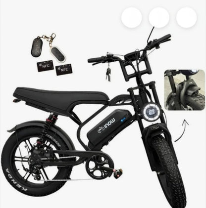 Inow V40 Pro 🚲 Bicicleta Elétrica Lançamento | Potência 1000W | Trava de Pneu + NFC | Pneus 20x4.0 | Design Premium | Envio Rápido