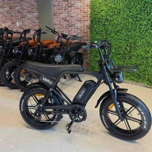 Bicicleta elétrica Ouxi V8 Pro 1000W com banco estendido e NFC – Ativo e Online
