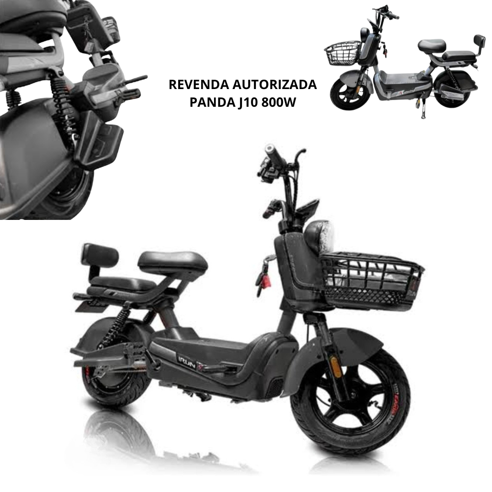 Scooter elétrica Panda J10 800W com bateria de lítio e autonomia de até 50km – Ativo e Online
