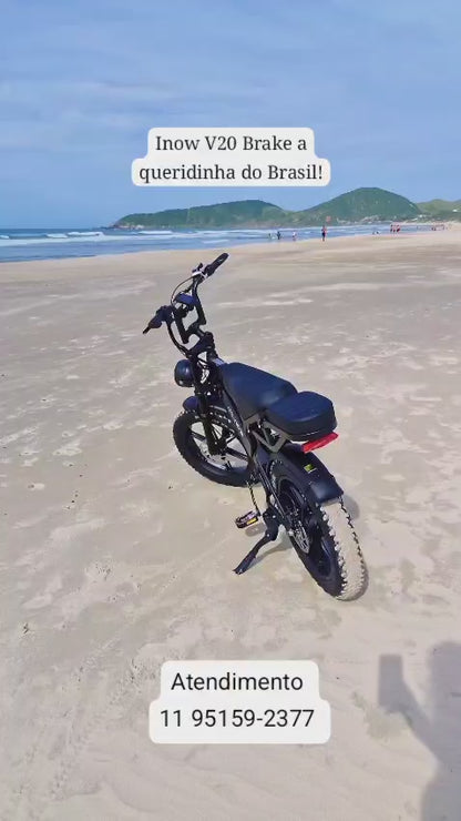 Inow V20 Brake 🚲 Bicicleta Elétrica 750 W | Freio a Disco Dianteiro e Traseiro | Suspensão Dupla | Piloto Automático | Sem CNH